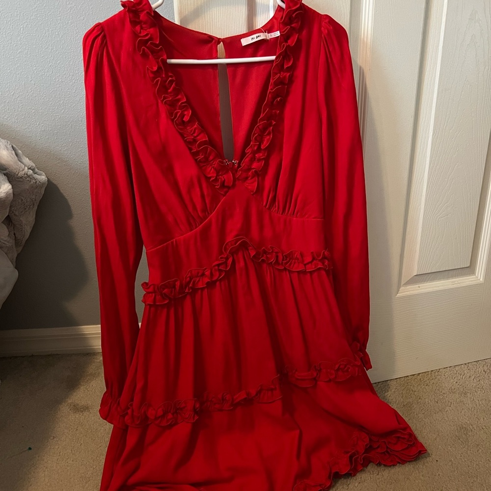 Red long sleeve dress